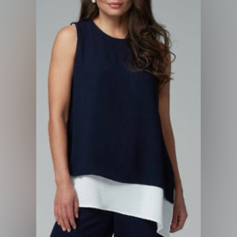 Franne Golde Tunic Size XL Navy and White